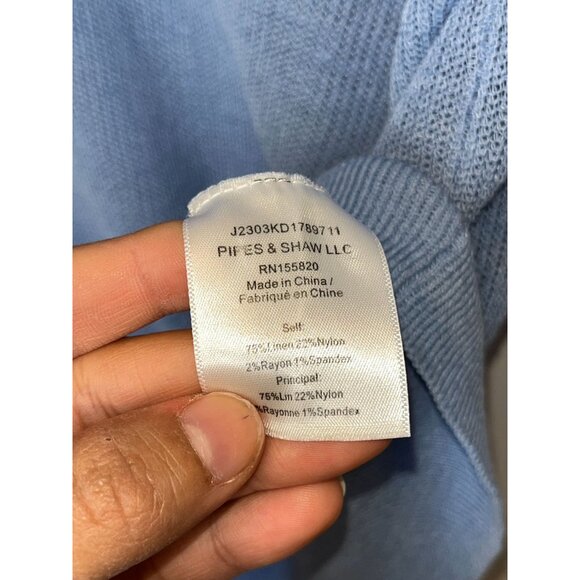 VERONICA BEARD Saville V- Neck Sheer linen Sweater Women Size M Medium - Picture 8 of 13